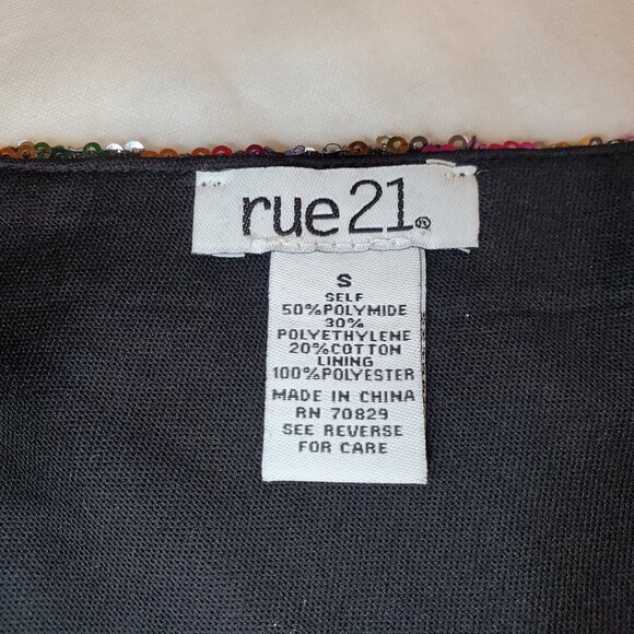 Rue 21 Womens One Shoulder Halter Top Size S Sequin Tank Club Disco Party RARE - Picture 4 of 11